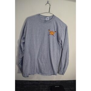 Oakton Rowing Shirt Long Sleeve Mens Medium Gray Crew Team NCAA Rowing Gildan
